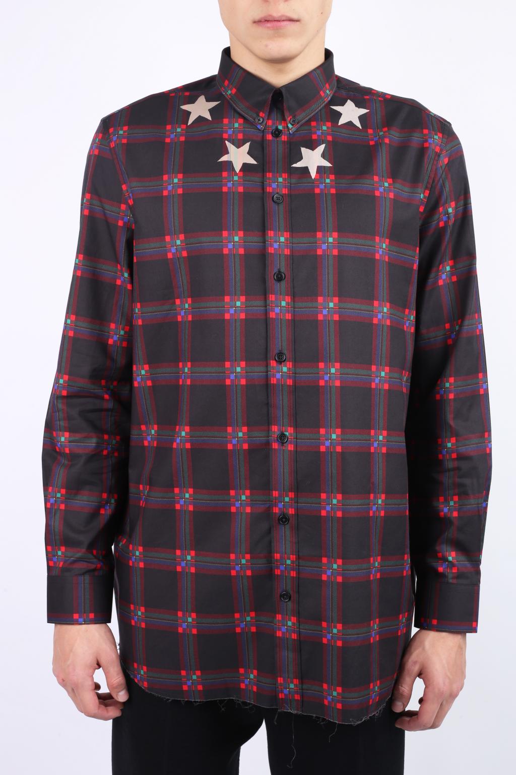 Black Checked Shirt with Stars Detail Givenchy - Vitkac GB